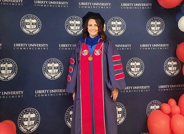 Dr. Sabogal-Rodriguez celebrates graduation day, May 2024.