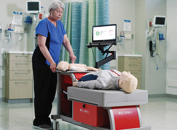 Nurse Performing CPR on RQI Station